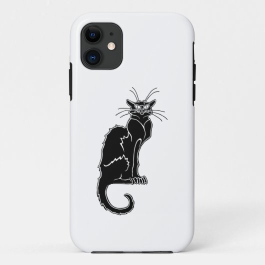 黒猫の動物のシルエット Case-Mate iPhoneケース (裏面)