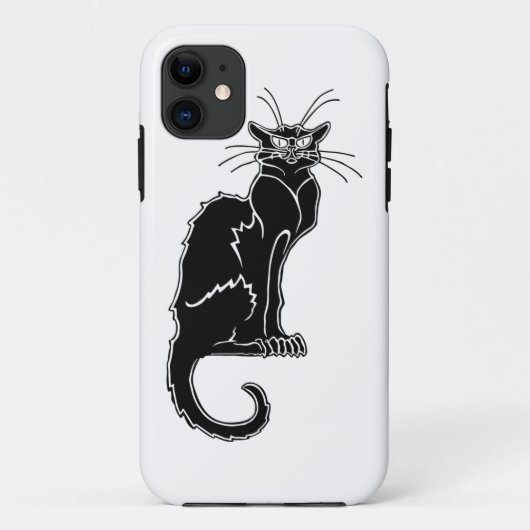 黒猫の動物のシルエット Case-Mate iPhoneケース (裏面)