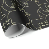 黒猫の包装紙猫のクリスマスの紙 ラッピングペーパー (ロールコーナー)