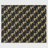 黒猫の包装紙猫のクリスマスの紙 ラッピングペーパー (フラット)