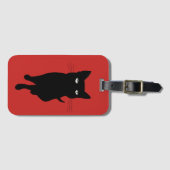 黒猫の可愛い猫 ラゲッジタグ (正面横)