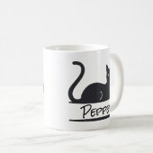 黒猫の名入れデザイン コーヒーマグカップ (正面右)