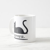 黒猫の名入れデザイン コーヒーマグカップ (正面左)