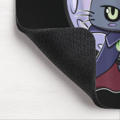 黒猫の吸血鬼ドラキュラと魔法の炎のための マウスパッド (コーナー)