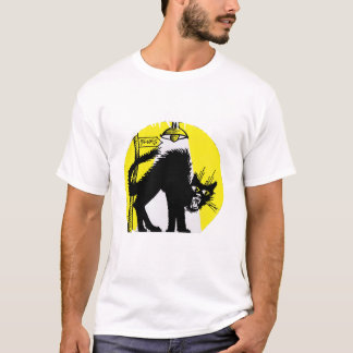黒猫の呷き声の女性T Tシャツ