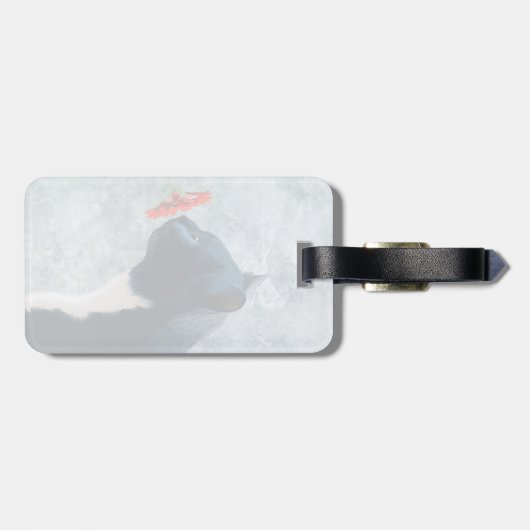 黒猫の嗅ぎ花 ラゲッジタグ (裏面横)