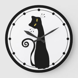 黒猫の壁時計 ラージ壁時計