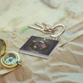 黒猫の夕日が広がる広場 キーホルダー