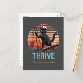 黒猫の夕日：生きる旅 シーズンポストカード