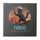 黒猫の夕日：生きる旅 タイル (正面)