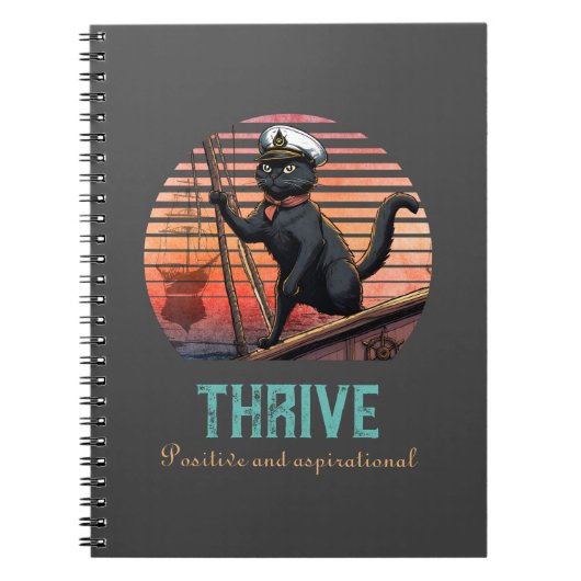 黒猫の夕日：生きる旅 ノートブック (正面)