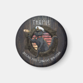 黒猫の夕日：生きる旅 マグネット