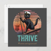 黒猫の夕日：生きる旅 招待状 (正面/裏面)