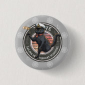 黒猫の夕日：生きる旅 缶バッジ (正面)