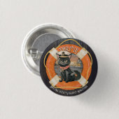 黒猫の夕日：1インチの丸で成長する旅 缶バッジ (正面&裏面)