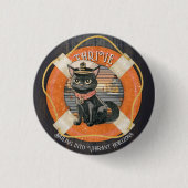 黒猫の夕日：1インチの丸で成長する旅 缶バッジ (正面)
