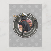 黒猫の夕焼け「生きるための旅」 ポストカード (正面)