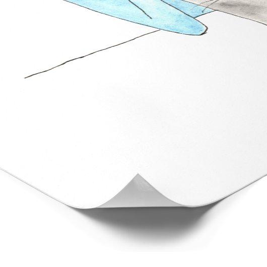 黒猫の大きな目を持つ悲しい女の子の暗い女の子アート ポスター (角)