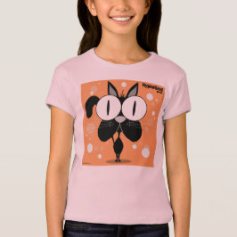 黒猫の女の子のBellaによって合われるベビードールのTシャツ Tシャツ