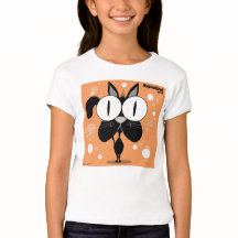 黒猫の女の子のBellaによって合われるベビードールのTシャツ