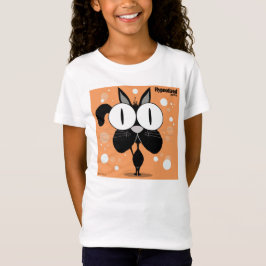 黒猫の女の子のBellaによって合われるベビードールのTシャツ Tシャツ