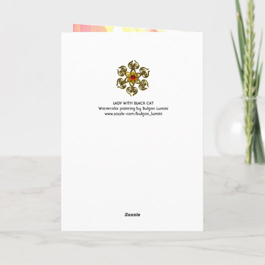 黒猫の女性 カード (裏面)