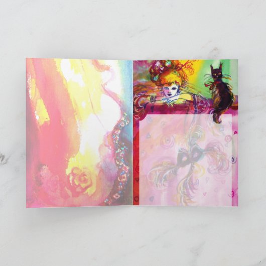 黒猫の女性 カード (内部)