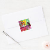 黒猫の女性/ベネチアンマスカレード スクエアシール (封筒)