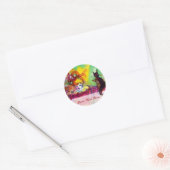 黒猫の女性/ベネチアンマスカレード ラウンドシール (封筒)