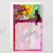 黒猫の女性/ベネチアンマスカレード 便箋 (正面/裏面)