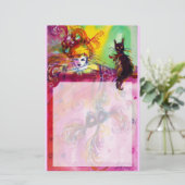 黒猫の女性/ベネチアンマスカレード 便箋 (スタンド正面)