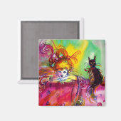 黒猫の女性 マグネット (正面/裏面)