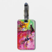 黒猫の女性/マルディグラスマスカレードマスク ラゲッジタグ (裏面縦)