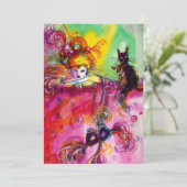 黒猫の女性 / マーディ・グラス・マスカレードパーティー 招待状 (スタンド正面)