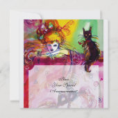 黒猫の女性 / マーディ・グラス・マスカレードパーティ 招待状 (裏面)