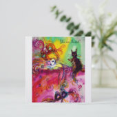 黒猫の女性 / マーディ・グラス・マスカレードパーティ 招待状 (スタンド正面)