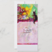 黒猫の女性 / マーディ グラース・マスカレードパーティ 招待状 (裏面)