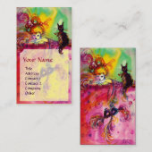 黒猫の女性/ヴェネツィアの仮面舞踏会 名刺 (正面/裏面)