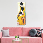 黒猫の女性・竹久夢二 キャンバスプリント (インサイチュ (リビング))