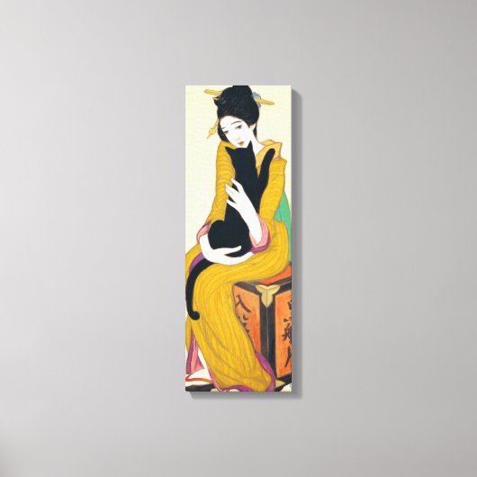 黒猫の女性・竹久夢二 キャンバスプリント (正面)