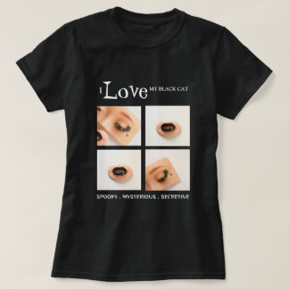 黒猫の女性 Tシャツ
