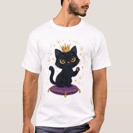 黒猫の女王 ネコ好きのためのロイヤルクラウンギフト Tシャツ
