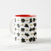 黒猫の姿勢 ツートーンマグカップ (正面左)