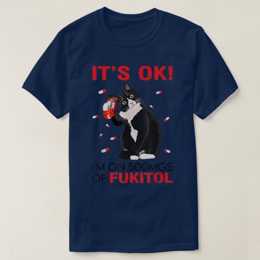 黒猫の子猫500Mgsのフキトールで大丈夫 Tシャツ (デザイン正面)