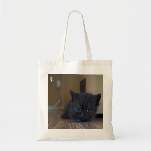 黒猫の子猫 トートバッグ (正面)