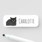 黒猫の学校用品 名札 (インサイチュ)