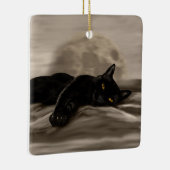 黒猫の寒さ セラミックオーナメント (右)
