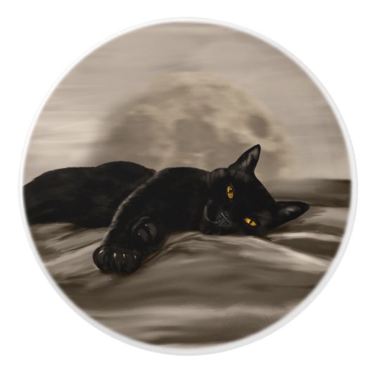 黒猫の寒さ セラミックノブ (正面)