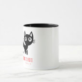黒猫の尾「キュートすぎて呪われない」 マグカップ (中央)