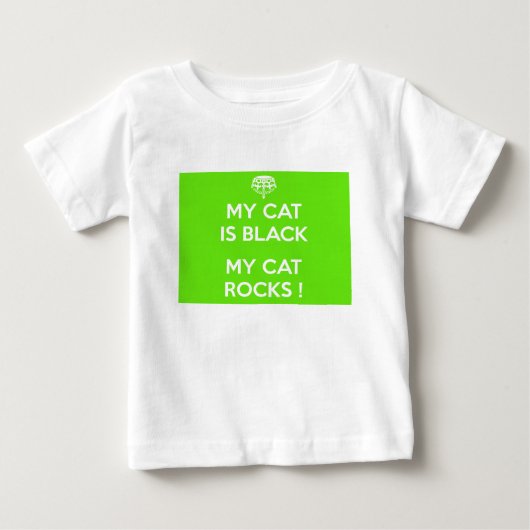 黒猫の岩 ベビーTシャツ (正面)